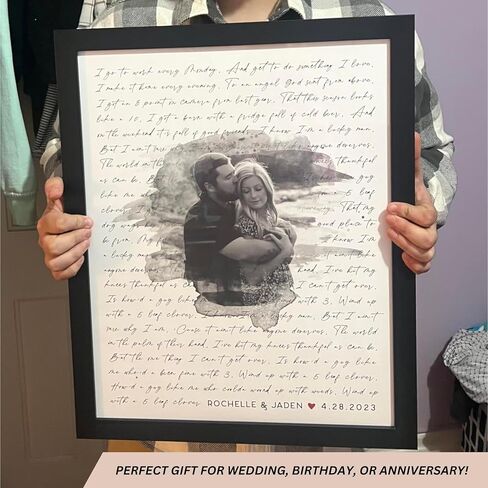 Personalized Song Lyrics Wall Art - Custom Wedding Photo Couples - Anniversary Wedding Gift for Him or Her - Song Lyrics - Valentines Gift for Wife or Husband - Canvas and Framed Options in Saudi Arabia