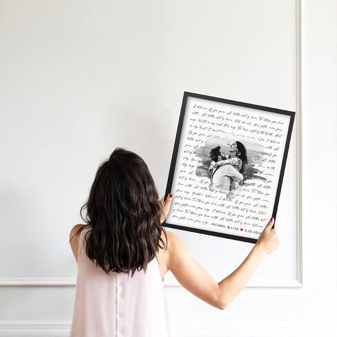 Personalized Song Lyrics Wall Art - Custom Wedding Photo Couples - Anniversary Wedding Gift for Him or Her - Song Lyrics - Valentines Gift for Wife or Husband - Canvas and Framed Options in Saudi Arabia