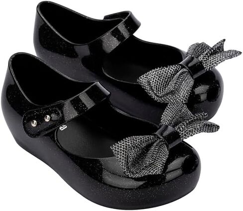 حذاء ميليسا ميني الترا جيرل بو ماري جين المسطح للأطفال الصغار والرضع - حذاء مسطح جيلي مريح ولطيف بمقدمة مفتوحة مع جزء علوي شفاف وفيونكة صغيرة للفتيات الصغيرات، بيج، 11 in Kuwait