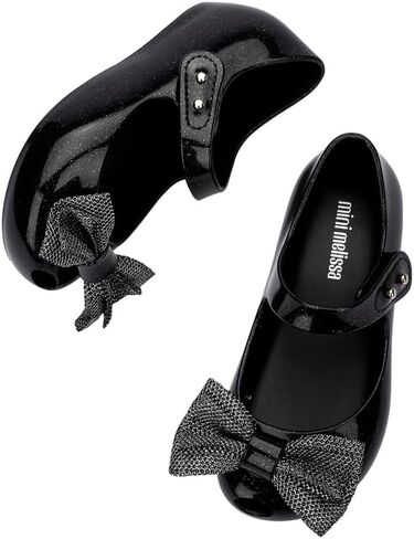 حذاء ميليسا ميني الترا جيرل بو ماري جين المسطح للأطفال الصغار والرضع - حذاء مسطح جيلي مريح ولطيف بمقدمة مفتوحة مع جزء علوي شفاف وفيونكة صغيرة للفتيات الصغيرات، بيج، 11 in Kuwait