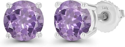 صلبة 14K الذهب 6 مم مستدير hypoallergenic أصلي من الحجر المولد solitaire in Kuwait