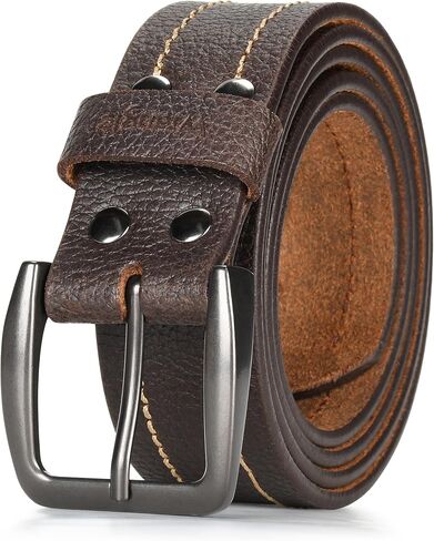 حزام Rangler Men's Leather Logo Logo Discualed كل حزام كل يوم للجينز in Saudi Arabia