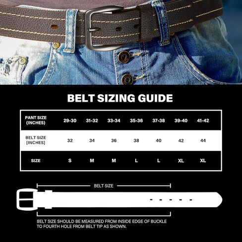 حزام Rangler Men's Leather Logo Logo Discualed كل حزام كل يوم للجينز in Saudi Arabia