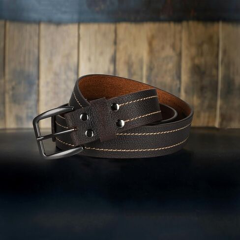 حزام Rangler Men's Leather Logo Logo Discualed كل حزام كل يوم للجينز in Saudi Arabia