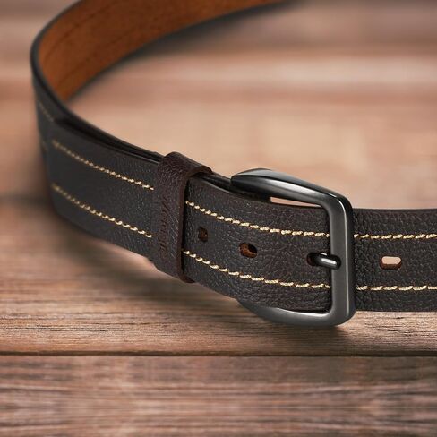 حزام Rangler Men's Leather Logo Logo Discualed كل حزام كل يوم للجينز in Saudi Arabia