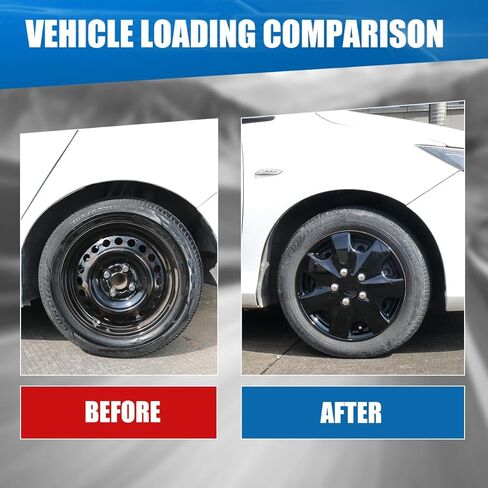 WOLFSTORM 15" Wheel Rim Covers Universal Hubcaps, Fashion Style Hubs Snap on Car Truck SUV PP Material Exterior Accessorios - Set of 4 (Black Lacquer) in Kuwait