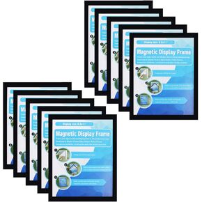 حامل علامة النافذة - إطارات الصور البلاستيكية 8.5x11 '' - من جانب مزدوج ومواد لاصقة للجدار/الباب/الثلاجة/خزانة إطار عرض ، أسود ، حزمة 2 in Kuwait