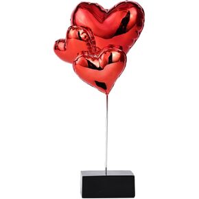 SHENGTIAN Silver Heart Sculpture Decor, Modern Silver Heart Balloon Sculpture for Living Room, Bedroom, Office Desktop, Ideal Heart Shape Decor Gift for Anniversaries, Weddings, or Valentine’s Day in Kuwait