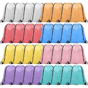25 Pieces Drawstring Bags Bulk Drawstring Backpack Draw String Bag Cinch Sack for Gym Traveling Yoga Outdoor Sports (25 Colors) in Kuwait