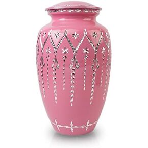 جرة حرق سقوط سقوط إكليل للرماد - كبير - يحمل ما يصل إلى 200 بوصة مكعبة من الرماد - الجرار المعدنية الوردي للرماد in Kuwait