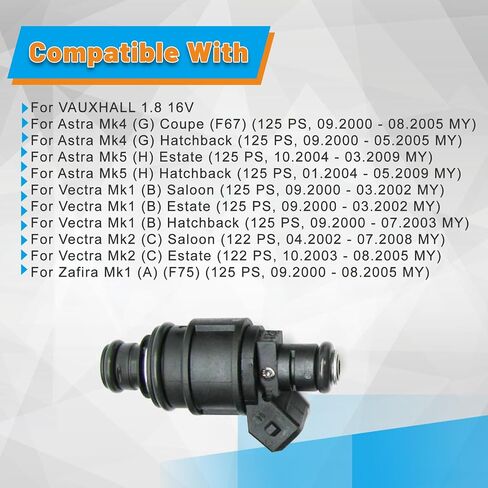 90536149 5WK93151 مجموعة من 6 فوهة حقن الوقود ، تناسب Vauxhall Astra 1998-2007 Zafira 1998-2005 MK1 1.8 16V in Saudi Arabia