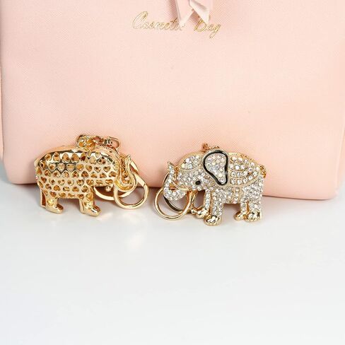 Lucky Elephant Keychain Rhinestone Key Chain for Women Car Purse Handbag Charm in Kuwait