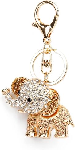 Lucky Elephant Keychain Rhinestone Key Chain for Women Car Purse Handbag Charm in Kuwait