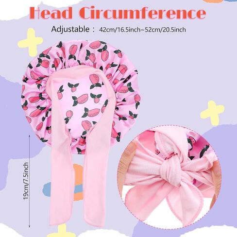 Kids Bonnet, 2 Pcs Breathable Soft Kids Bonnets for Girls Flexible Satin Sleep Bonnet Hair Bonnet for Sleeping Kid Girls(Pink, Purple) in Saudi Arabia