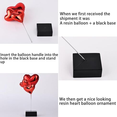 SHENGTIAN Silver Heart Sculpture Decor, Modern Silver Heart Balloon Sculpture for Living Room, Bedroom, Office Desktop, Ideal Heart Shape Decor Gift for Anniversaries, Weddings, or Valentine’s Day in Kuwait