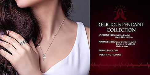 المجوهرات الأمريكية جديدة مصقولة 3/4in 0.925 Sterling Silver Saint St Cecilia قلادة ميدالية مستديرة in Saudi Arabia