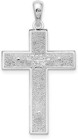 925 Sterling Silver Textured Latin Crucifix Pendant in Saudi Arabia