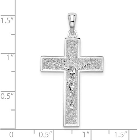 925 Sterling Silver Textured Latin Crucifix Pendant in Saudi Arabia