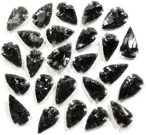 20pcs أسهم أسهم سوداء سوداء ، الهلال الزجاجي الميتافيزيقي ، بلورات شفاء الحجر AAA جودة حجر السهم من الحجر للمجوهرات in Kuwait