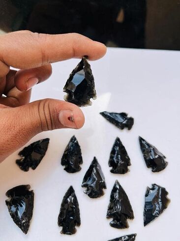 20pcs أسهم أسهم سوداء سوداء ، الهلال الزجاجي الميتافيزيقي ، بلورات شفاء الحجر AAA جودة حجر السهم من الحجر للمجوهرات in Kuwait
