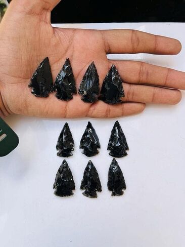 20pcs أسهم أسهم سوداء سوداء ، الهلال الزجاجي الميتافيزيقي ، بلورات شفاء الحجر AAA جودة حجر السهم من الحجر للمجوهرات in Kuwait