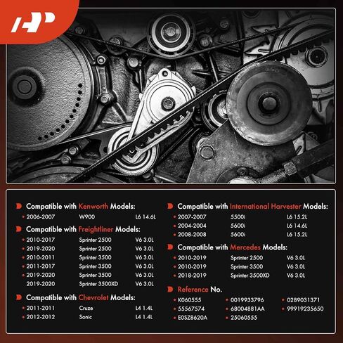 A-Premium Engine Serpentine Drive Belt Compatible with Chevrolet, Mercedes-Benz, Kenworth, Freightliner & International Harvester Cars - Cruze 2011, Sonic 2012, Sprinter 2500 2010-2019 & More in Saudi Arabia