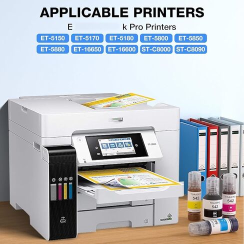 زجاجة حبر إعادة تعبئة 502، استبدال الحبر الملون لعمل T502 لطابعة ET-2850 ET-2760 ET-3850 ET-3710 ET-3750 ET-3760 ET-4850 ET-4750، حبر صبغ (أصفر سماوي أرجواني) in Kuwait