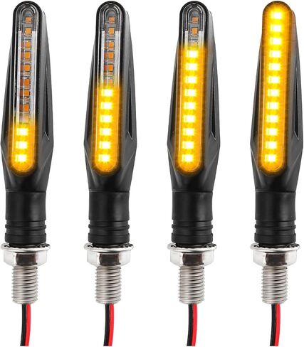 4 مساءً إشارات دوران الدراجات النارية LED ، وميض الدراجات النارية الأمامية والخلفية ذات الضعف الخلفي مع وضع التدفق المتسلسل ، وأضواء الدراجات النارية 12V. in Kuwait