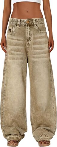 Aelfric Eden Barrel Jeans Retro Loose Jean Pant عريضة الساق الواسعة سراويل الدنيم سراويل الشارع in Saudi Arabia