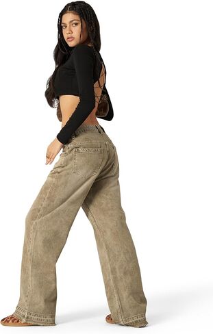 Aelfric Eden Barrel Jeans Retro Loose Jean Pant عريضة الساق الواسعة سراويل الدنيم سراويل الشارع in Saudi Arabia