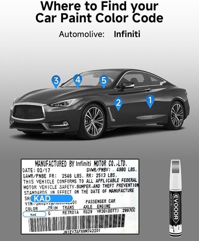 Graphite Shadow (KAD) تلمس الطلاء المتوافق مع Infiniti بالضبط مطابقة 2 في 1 لمس الطلاء للبطاطا والرقائق الإصلاح in Kuwait
