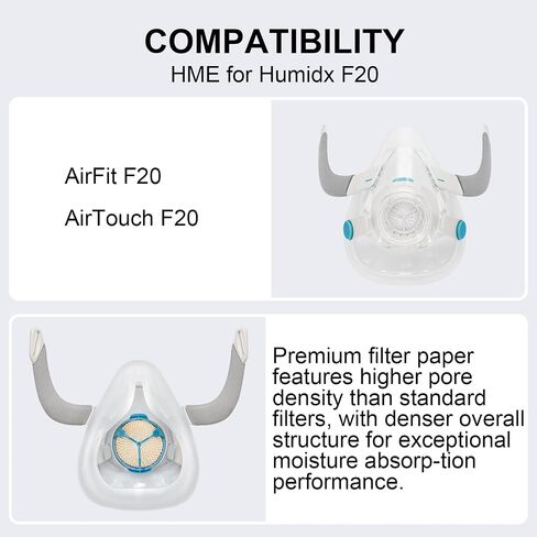 Airmini Filter Humidx Cartridges – Designed for ResMed Airfit F20 CPAP Mask – Compatible with AirFit & AirTouch F20 Full-Face Masks – Enhances Humidity for Improved Comfort (6) in Kuwait