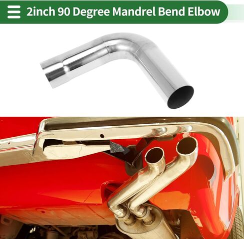 Motoforti 90 Degree Mandrel Exhaust Tube Car Exhaust Pipe Mandrel Bend DIY Custom Tubing Pipe 4.5" OD 7.87" Leg Length 304 Stainless Steel Silver Tone in Saudi Arabia