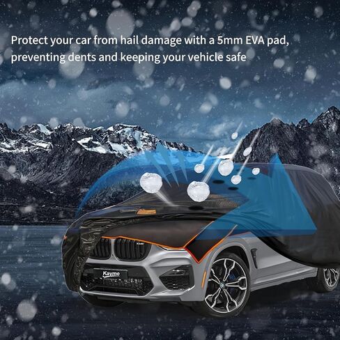 Kayme Hail Protector Car Cover, Anti Hail Multilayer Thickened Full Car Cover,Outdoor Hail Proof Car Cover,Waterproof All Weather with Wind Straps,Fit SUV JEEP (Length up to 190 inch) in Saudi Arabia
