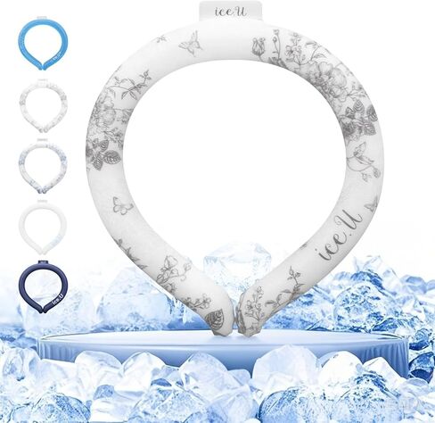 Auto-Freezing Ring – 27°C / 80°F Neck Cooler for Hot Weather, Reusable Cooling Tube Wrap for Sports, Travel, Commuting, Office, and Outdoor Heat Relief (Classic Navy) in Kuwait