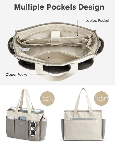 حقيبة حمل G4Free Canvas مع جيوب ، حقيبة حمل متوسطة الحجم Crossbody for Women Zipper Closure in Saudi Arabia