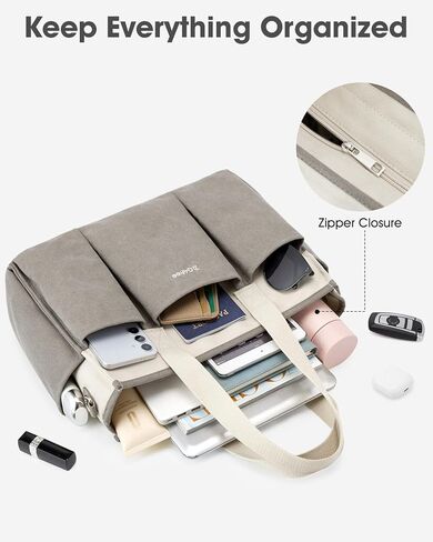حقيبة حمل G4Free Canvas مع جيوب ، حقيبة حمل متوسطة الحجم Crossbody for Women Zipper Closure in Saudi Arabia