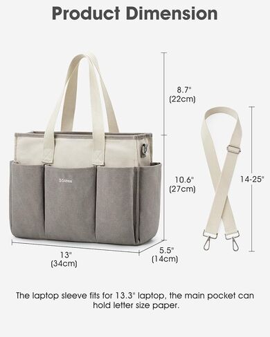 حقيبة حمل G4Free Canvas مع جيوب ، حقيبة حمل متوسطة الحجم Crossbody for Women Zipper Closure in Saudi Arabia