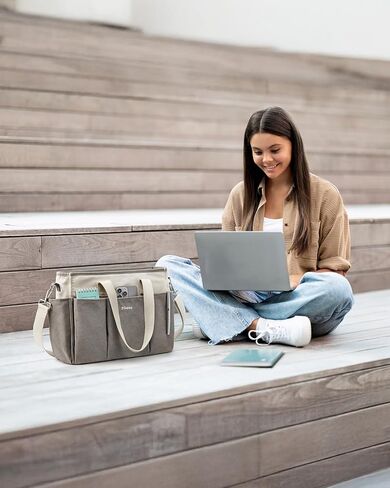 حقيبة حمل G4Free Canvas مع جيوب ، حقيبة حمل متوسطة الحجم Crossbody for Women Zipper Closure in Saudi Arabia