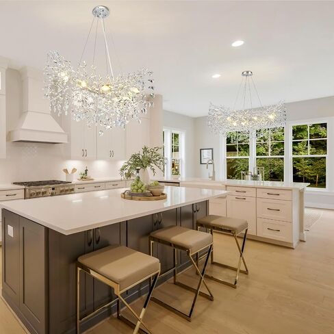 32 inch Crystal Chandelier for Dining Room, Round Gold Tree Branches Chandeliers, Top K9 Crystal Chandelier, Modern Chandeliers for Kitchen,Foyer Entryway,Luxury Adjustable Hanging Chandeliers in Saudi Arabia