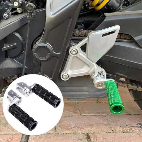 Adjustable Rider Front Footpeg Set (for Kawasaki Vehicle) NINJA ZX-4RR ZX-4R Ninja400 Z400 Ninja500 Z500 e-1 Z e-1 Ninja300 (Black) in Saudi Arabia