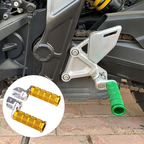 Adjustable Rider Front Footpeg Set (for Kawasaki Vehicle) NINJA ZX-4RR ZX-4R Ninja400 Z400 Ninja500 Z500 e-1 Z e-1 Ninja300 (Black) in Saudi Arabia