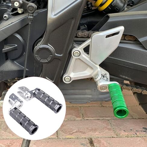 Adjustable Rider Front Footpeg Set (for Kawasaki Vehicle) NINJA ZX-4RR ZX-4R Ninja400 Z400 Ninja500 Z500 e-1 Z e-1 Ninja300 (Black) in Saudi Arabia