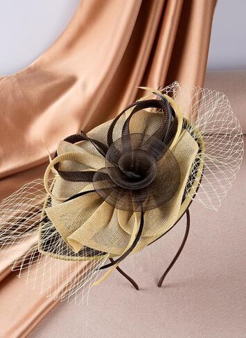 Fascinators Hat for Women Tea Party - Feather Derby Fascinator with Detachable Headband for Woman Lady Girls in Saudi Arabia