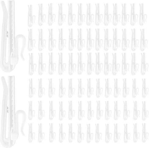 80 Pcs Adjustable Pinch Pleat Curtain Hooks Thick Curtain Clips Plastic Ratchet Drapery Hooks(2.8inch/3.5inch) in Saudi Arabia