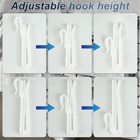 80 Pcs Adjustable Pinch Pleat Curtain Hooks Thick Curtain Clips Plastic Ratchet Drapery Hooks(2.8inch/3.5inch) in Saudi Arabia