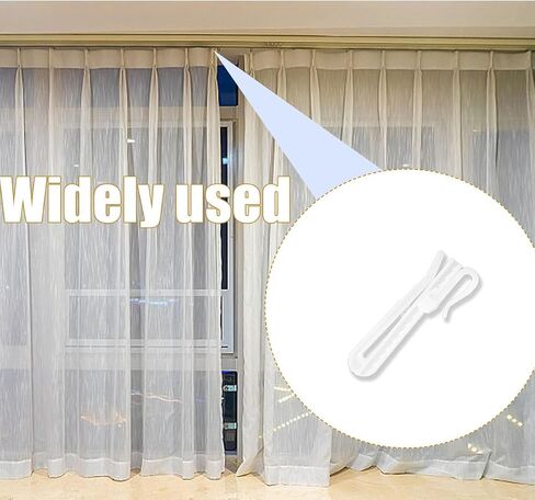 80 Pcs Adjustable Pinch Pleat Curtain Hooks Thick Curtain Clips Plastic Ratchet Drapery Hooks(2.8inch/3.5inch) in Saudi Arabia