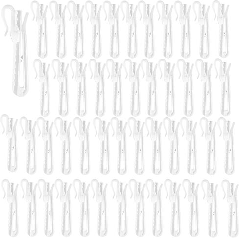80 Pcs Adjustable Pinch Pleat Curtain Hooks Thick Curtain Clips Plastic Ratchet Drapery Hooks(2.8inch/3.5inch) in Saudi Arabia
