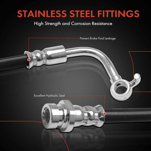 A-Premium Front Passenger Brake Hydraulic Hose Compatible with Kia Models - Optima 2011 2012 2013 2014 2015 2016 - Replace# 587322T600 in Saudi Arabia