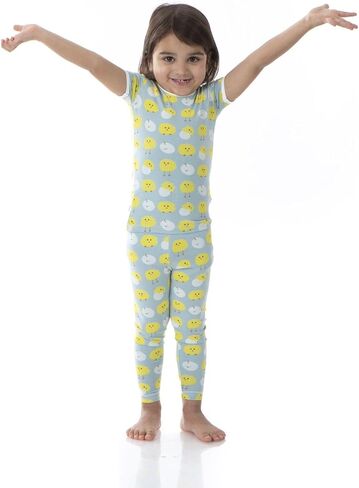 KicKee Pants Short Sleeve Pajama Set (Big Kids) Natural Rose Trellis 14 (Big Kid) in Saudi Arabia
